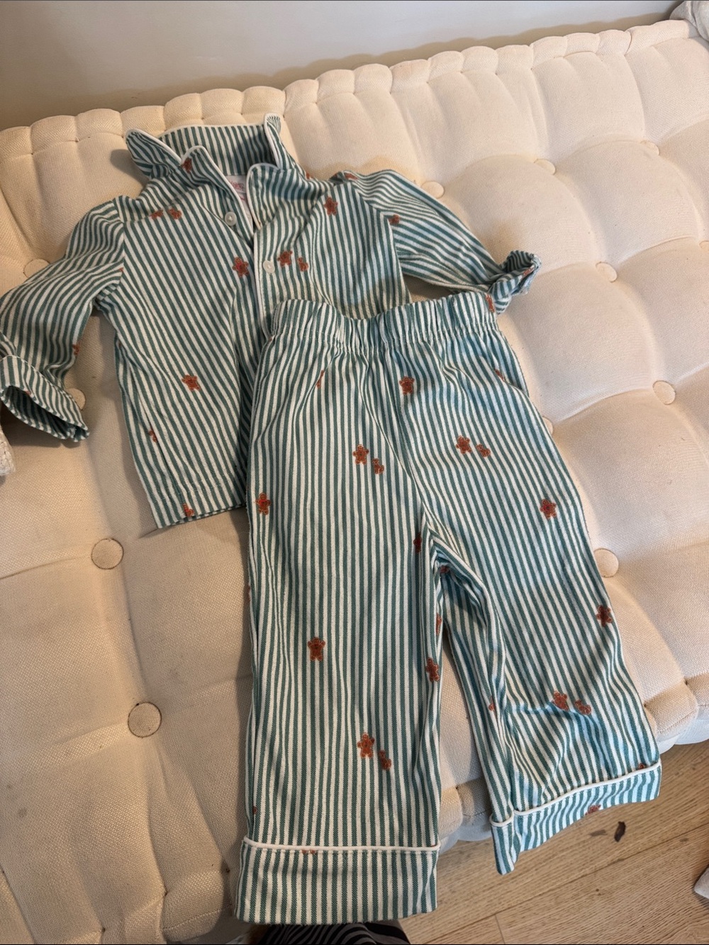 Target Blue and White Striped Kids Pajama Set with Orange Star Accents